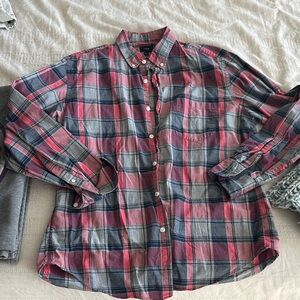 J. Crew Plaid Shirt in Red and Gray